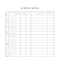 교육경비내역서 교육경비내역서